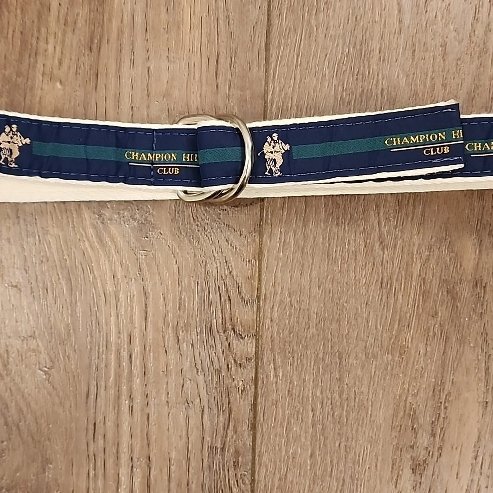 Vintage YRI Ribbon Belt Champion Hills Club Golf Country Club Preppy size Medium